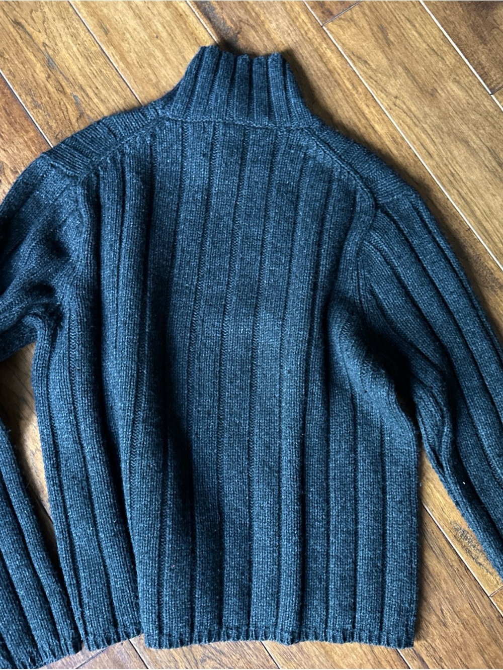 Abercrombie & Fitch Vintage Men Sweater Wool Blend Size L Mock Neck Y2K Charcoal - Picture 5 of 6